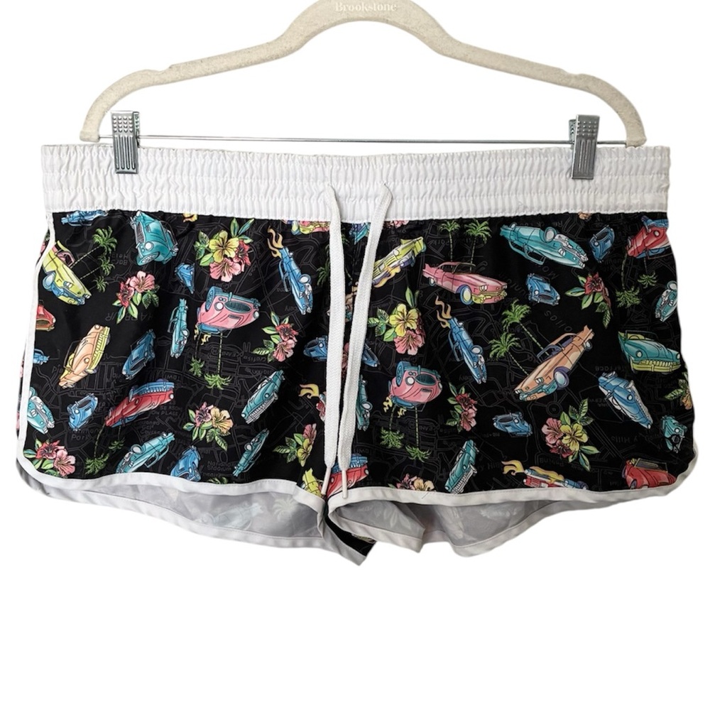 OP Ocean Pacific Colorful Classic Car Print Swim Short Shorts
